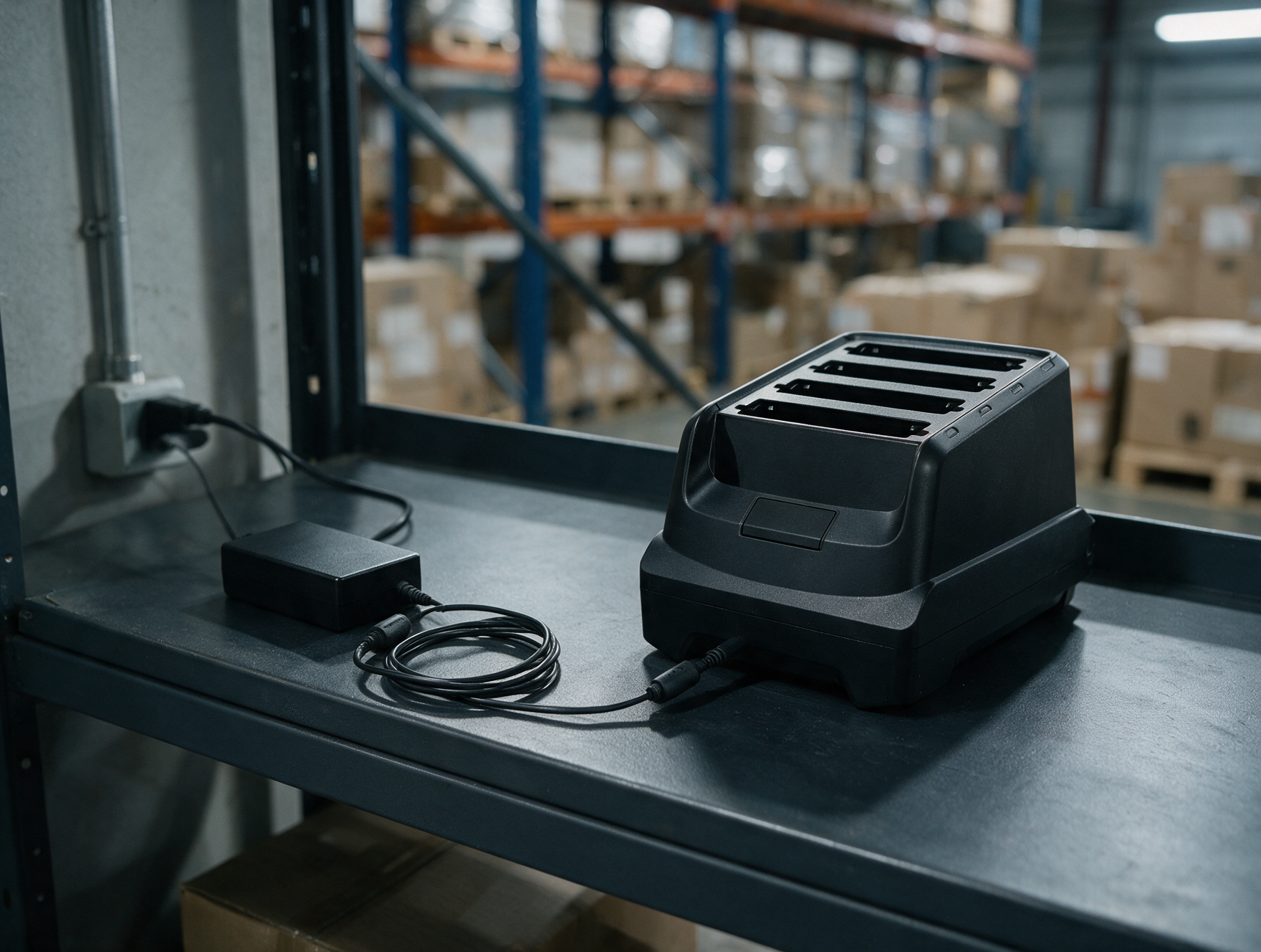 Chaîne électrique complète d'un chargeur de batteries Zebra en local technique